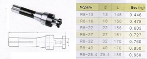 Оправка с хв-ком R8 (7/16"- 20UNF) / d32-L170 комбинир-ая для нас. цил. и торц. фрез с прод-ой и попер-ой шпонкой "CNIC" (cnic52409)
